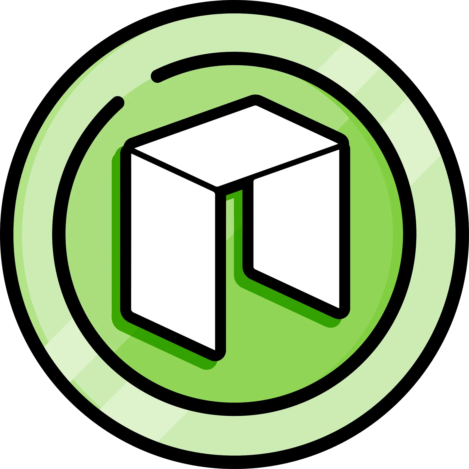 Green crypto token icon